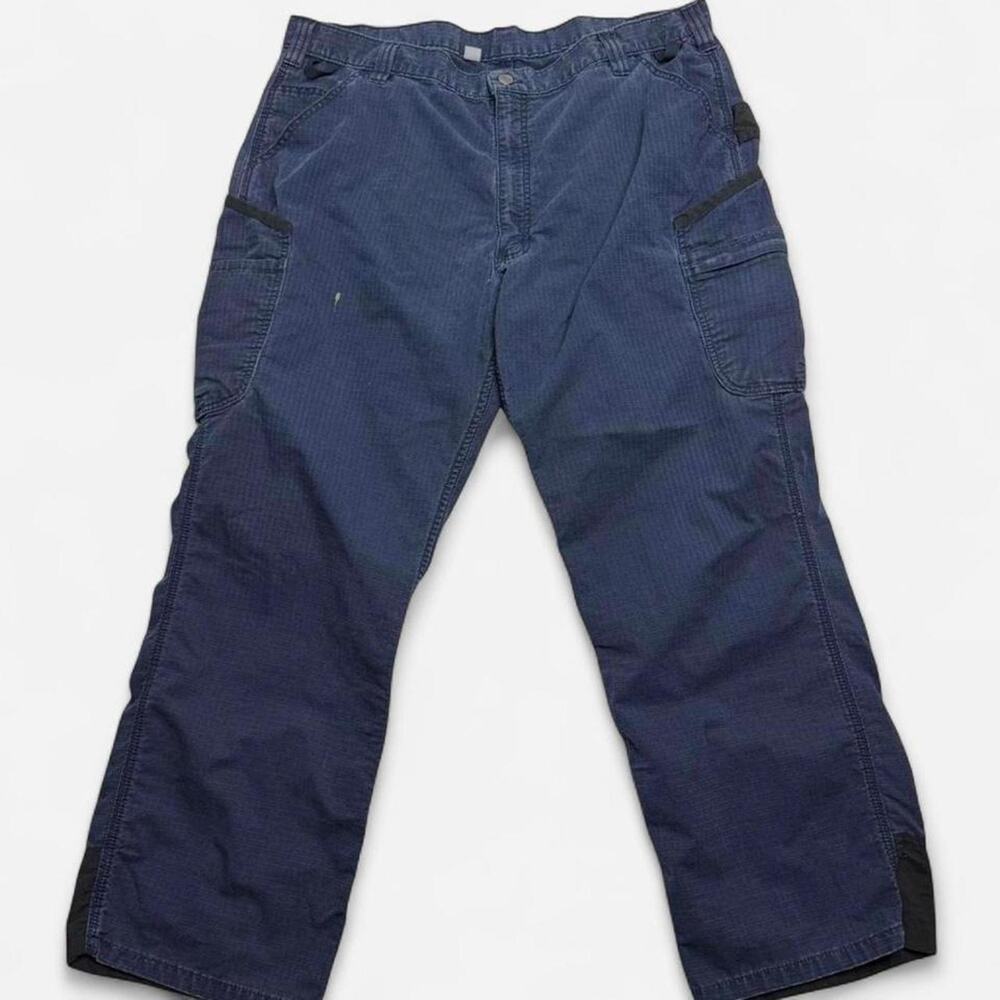 Carhartt Ripstop Cargo Work Pants Navy Blue 42x32 Utility Carpenter Relaxed